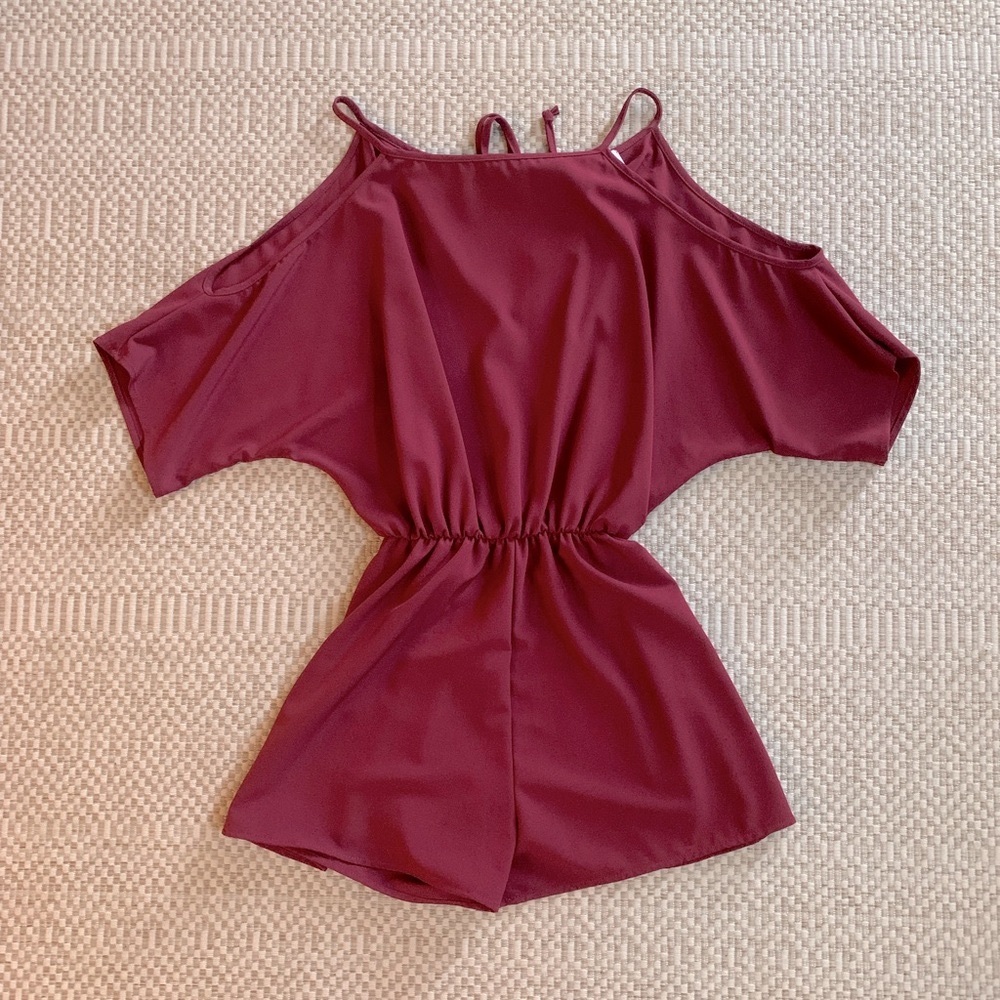Pink Lily Cold Shoulder Romper